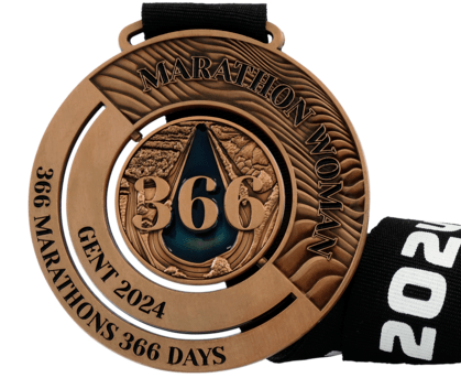 Medal with background structure