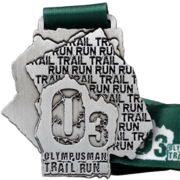 O3 OlympusMan Trail Run medal 