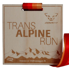 Trans Alpine run wooden medal