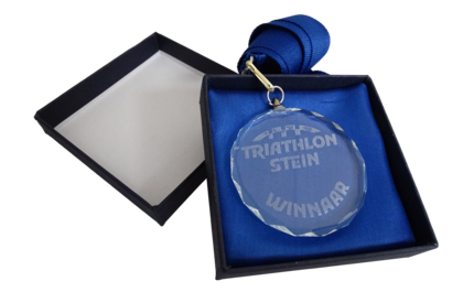 Glass medal Triathlon Stein
